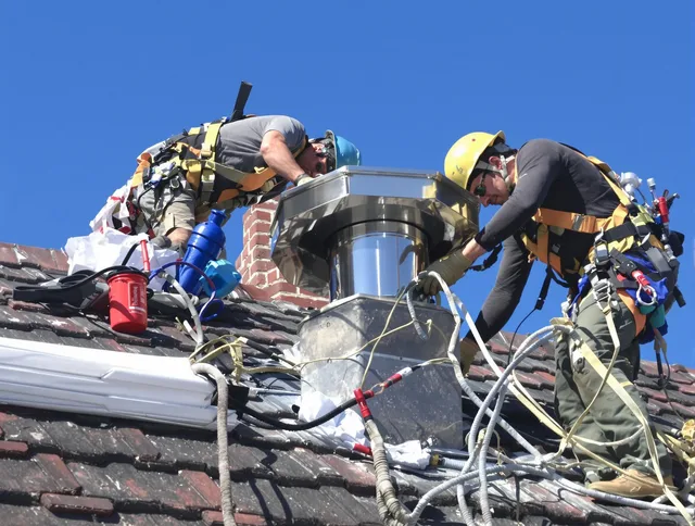 Protective chimney cap installed by Matthews Chimney Sweep in Matthews, NC