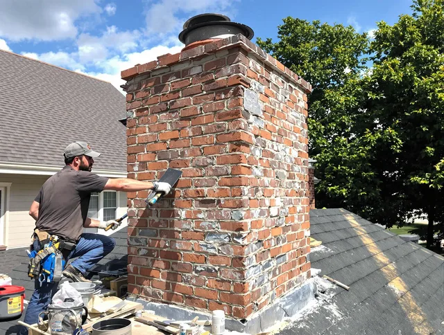 Completed chimney rebuild by Matthews Chimney Sweep in Matthews, NC