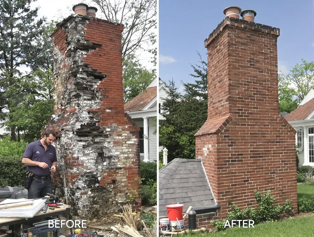 Matthews Chimney Sweep performing a full chimney restoration in Matthews, NC