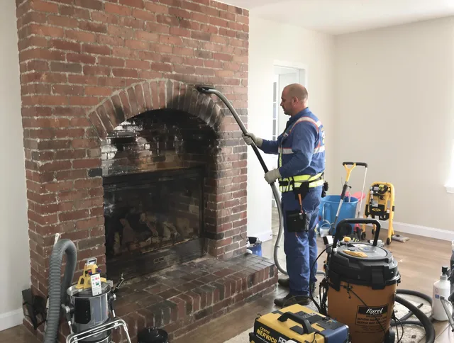 Matthews Chimney Sweep expert performing detailed chimney sweep in Matthews, NC