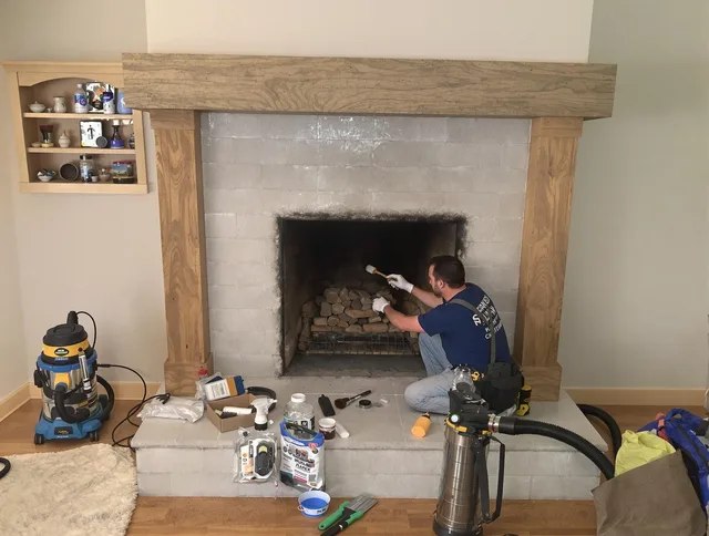 Detailed creosote removal process by Matthews Chimney Sweep in Matthews, NC