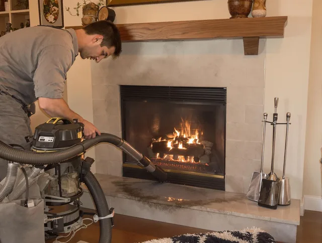 Routine fireplace upkeep by Matthews Chimney Sweep in Matthews, NC
