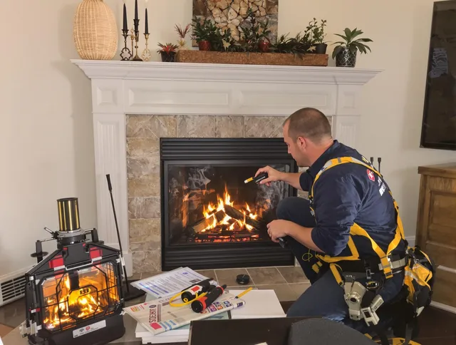 Safety-focused fireplace inspection by Matthews Chimney Sweep in Matthews, NC