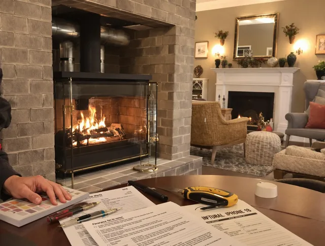 Matthews Chimney Sweep verifying fireplace safety measures in Matthews, NC